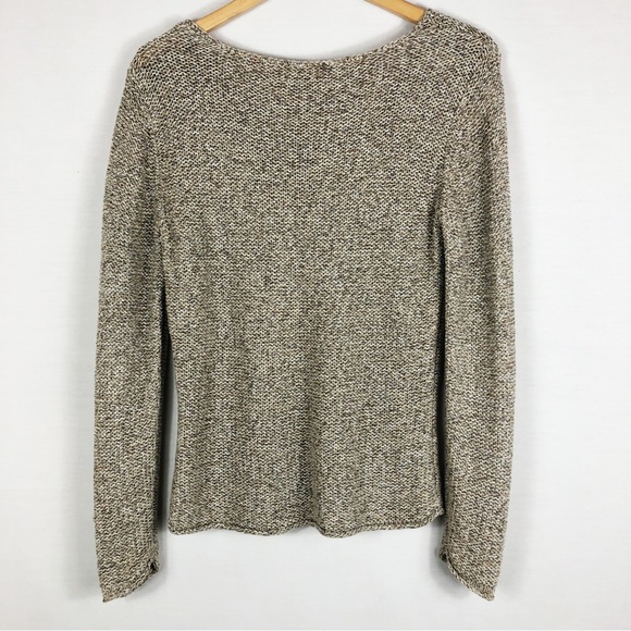 J. Jill Open Knit Cotton Pull Over Sweater | Beige Brown | Size Small - Picture 9 of 10